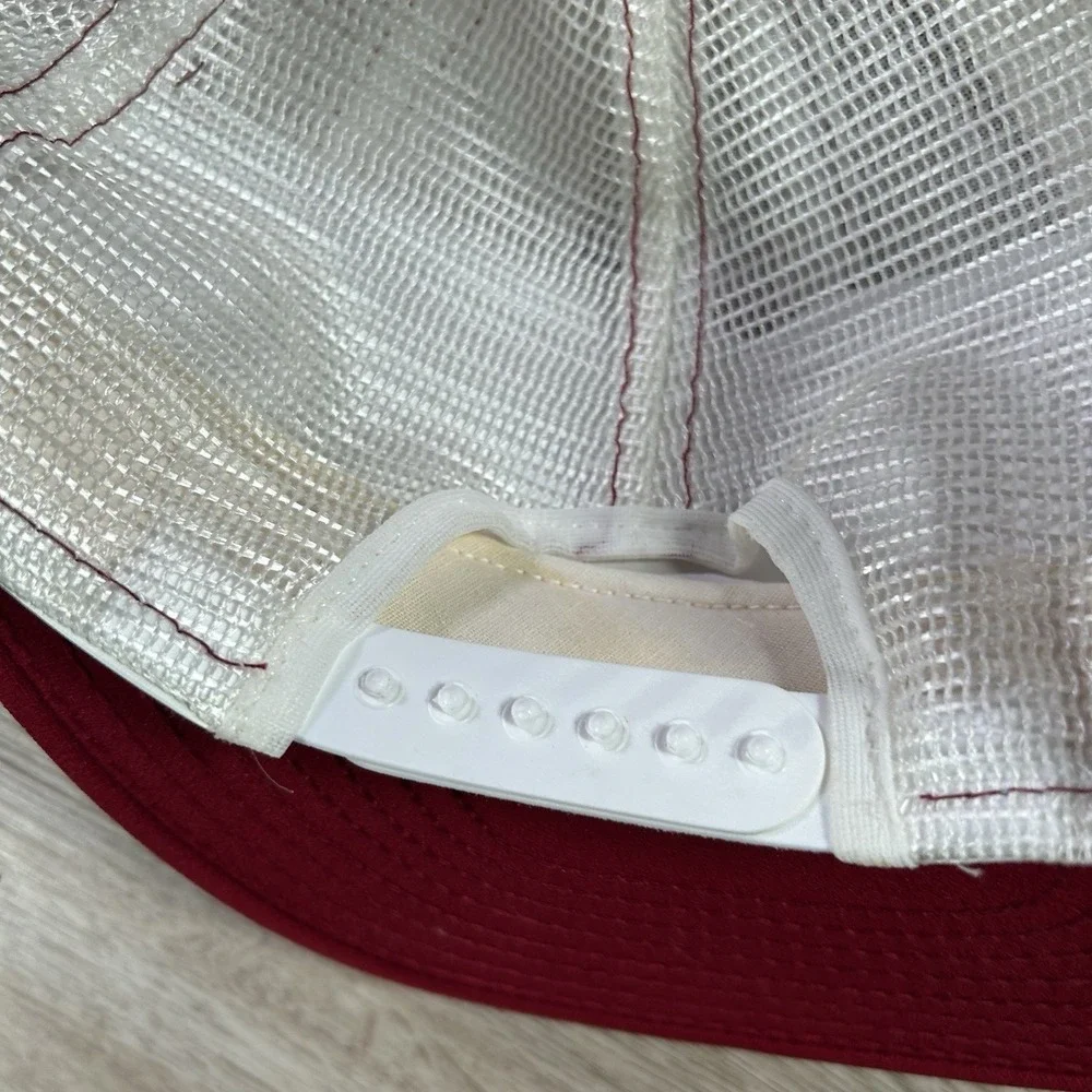 VTG 80s Alabama Crimson Tide Snapback Hat College AJD Red White Trucker Cap USA